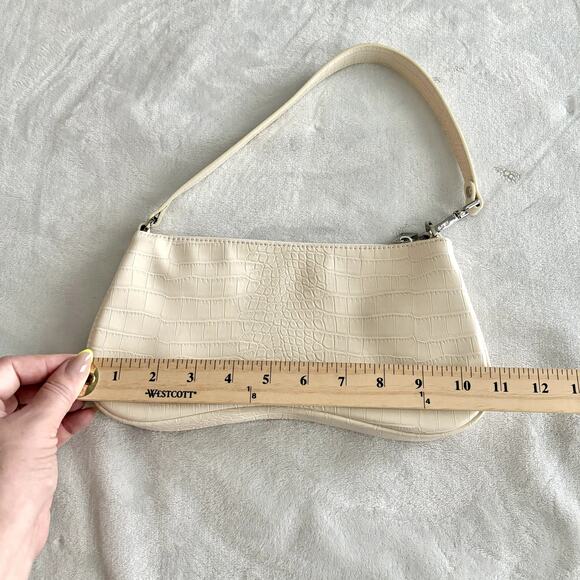 JW PEI Eva Shoulder Bag Ivory White Croc Print Small Purse Handbag Vegan - Picture 11 of 14